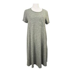 LuLaRoe Carly Dress Size Small | High-Low Swing Dress | Heathered Sage Green